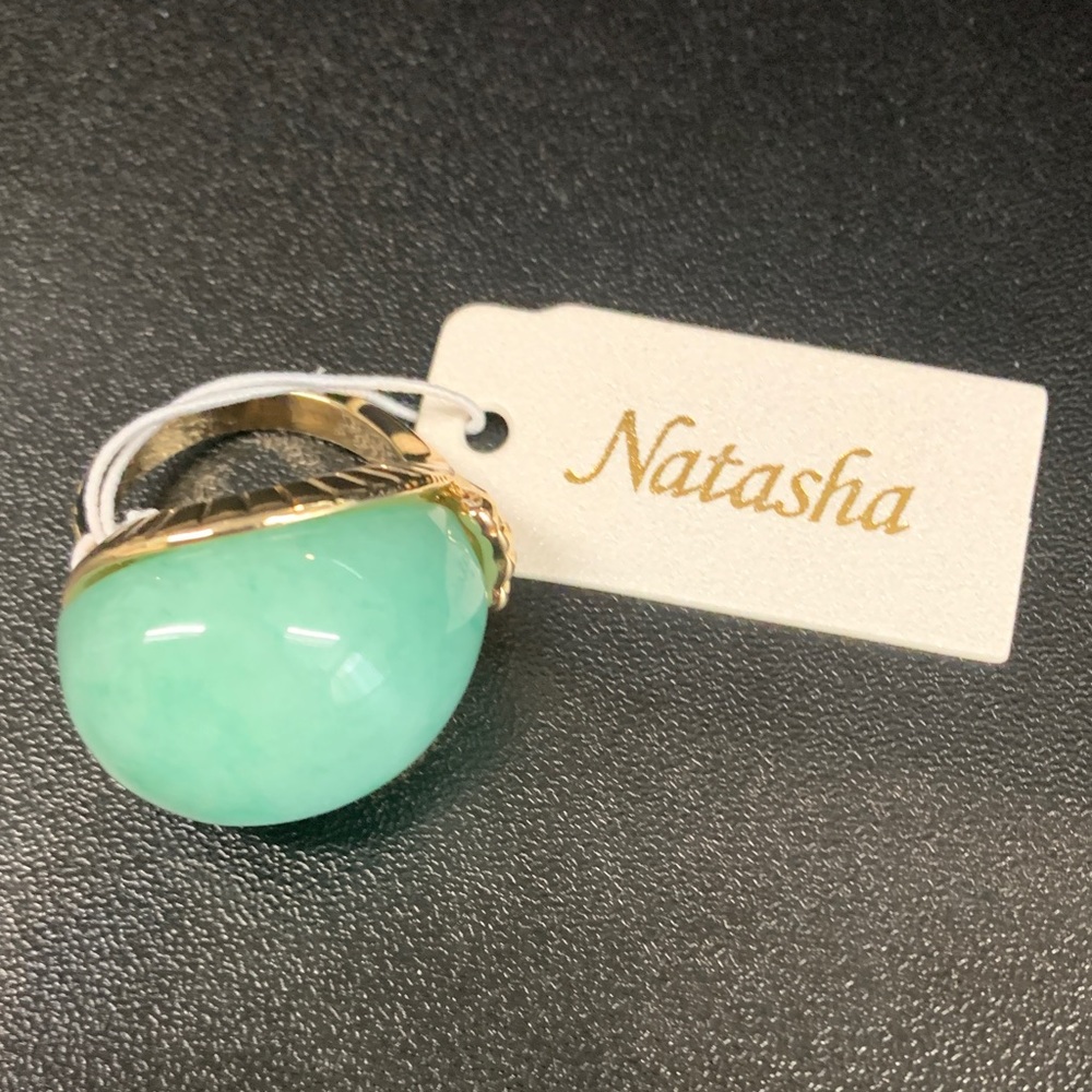 Natasha Couture Gold and Green Ring